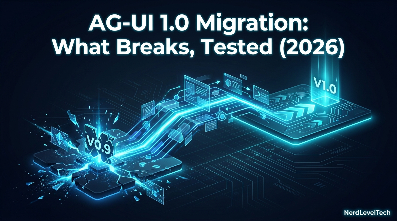 AG-UI 1.0 Migration: What Breaks, Tested (2026)